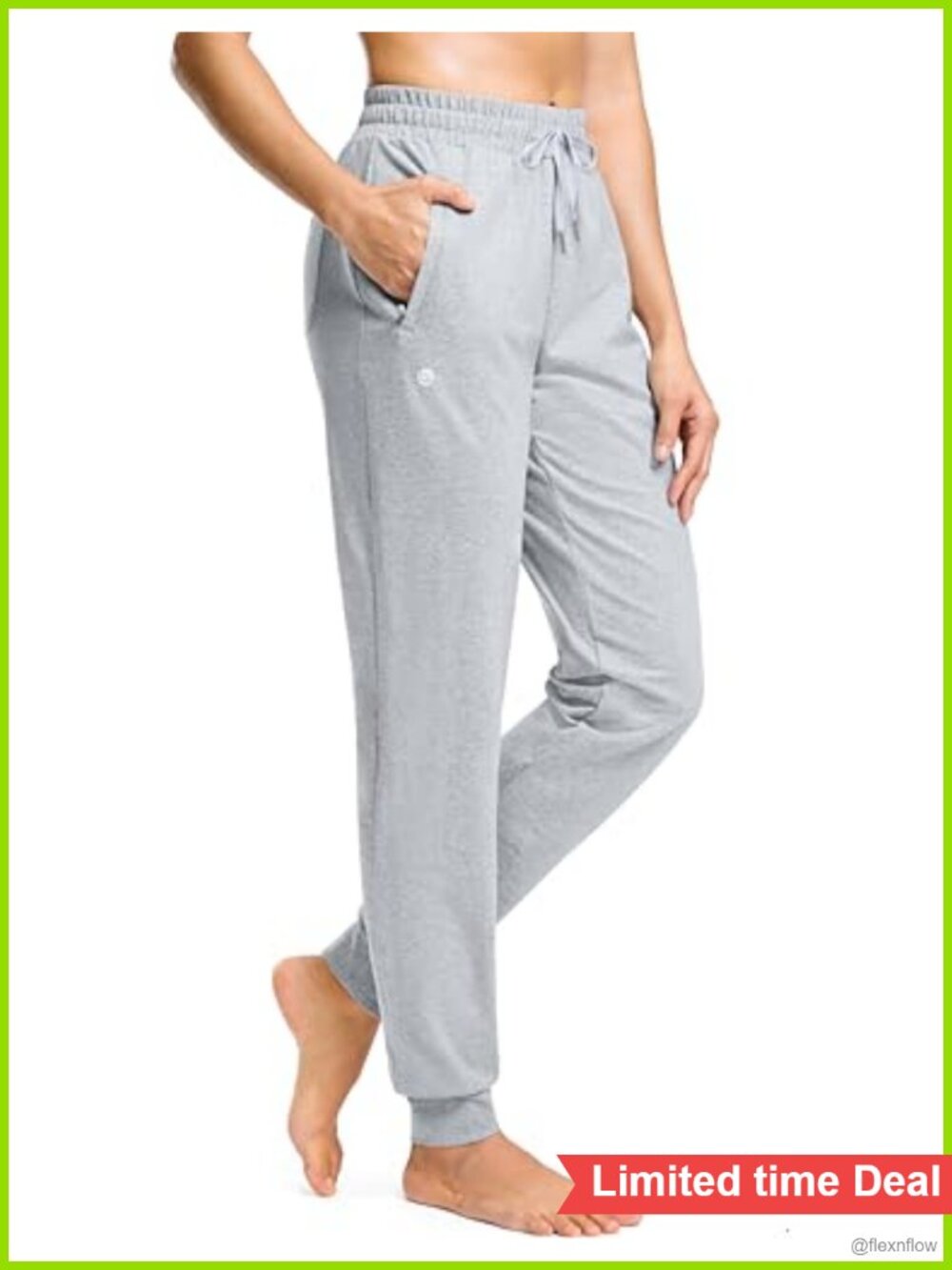 Women's Tall Cotton Joggers Sweatpants Tapered Fit with Pockets